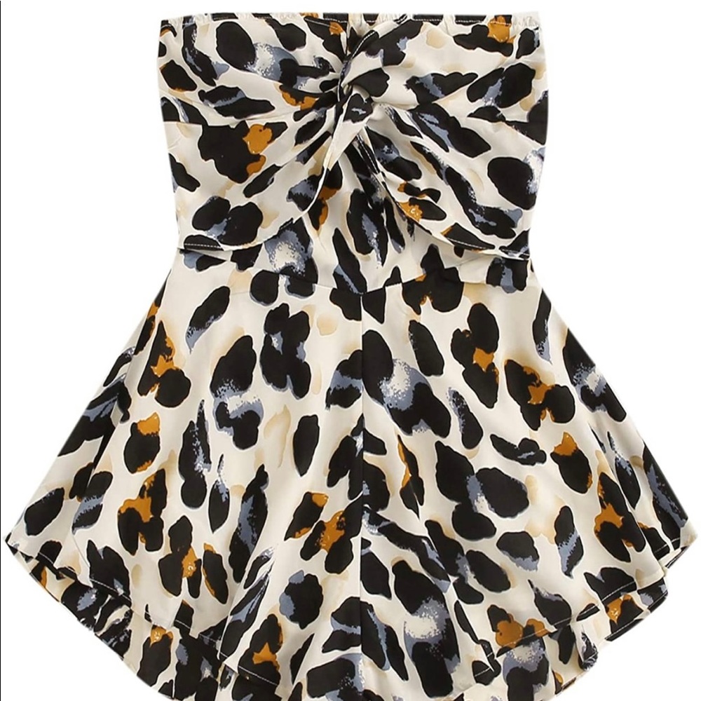 Colorful leopard print romper size medium